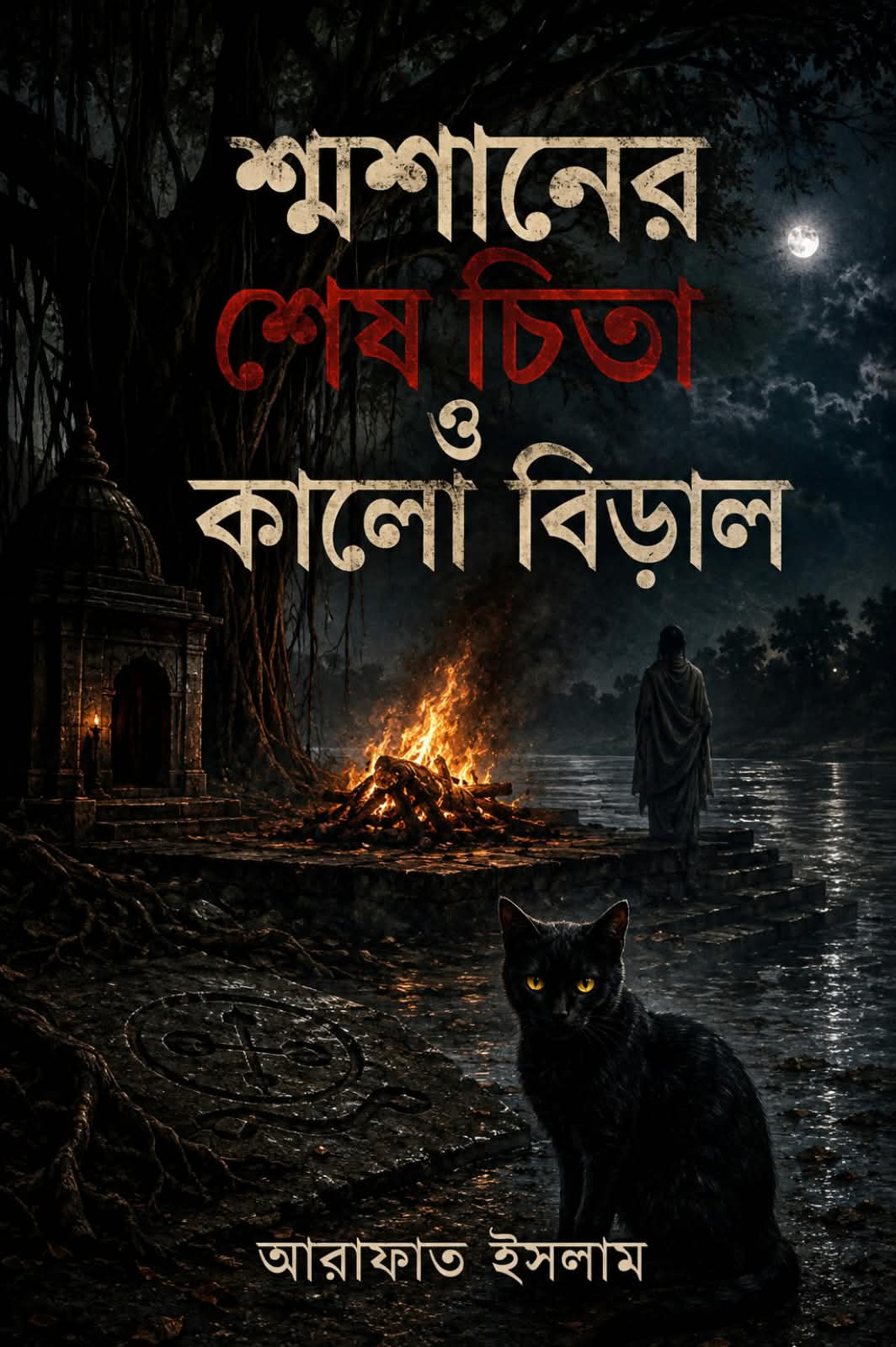 শ্মশানের শেষ চিতা ও কালো বিড়াল